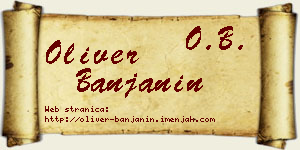 Oliver Banjanin vizit kartica